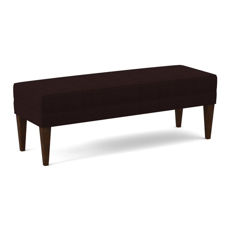 Livery Upholstered Bench, American Walnut, Margaret Lagoon