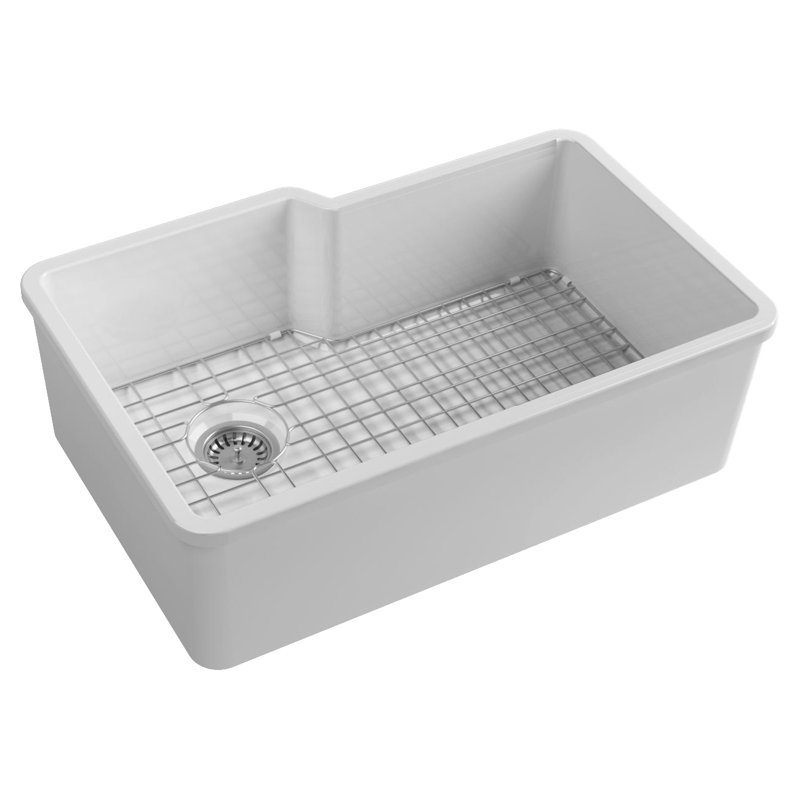 Yorkshire 31" L x 20" W Undermount Kitchen Sink with Accessories and Basket Strainer