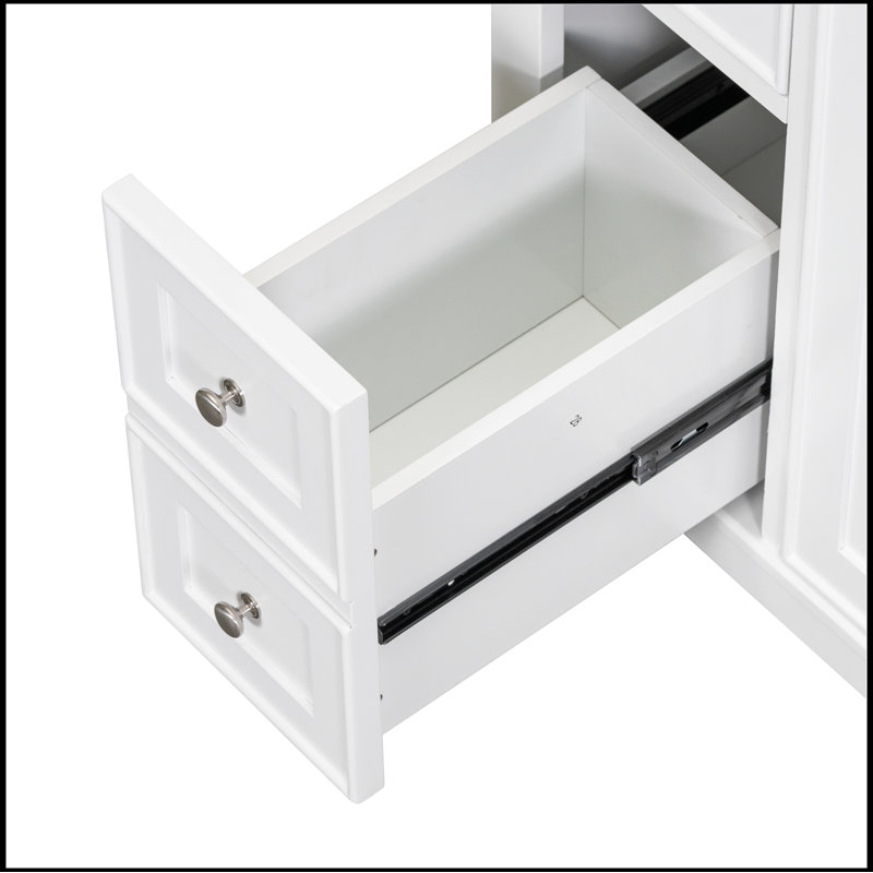 Meuble-lavabo sur pied simple 36 po avec plateau en céramique Dunlow