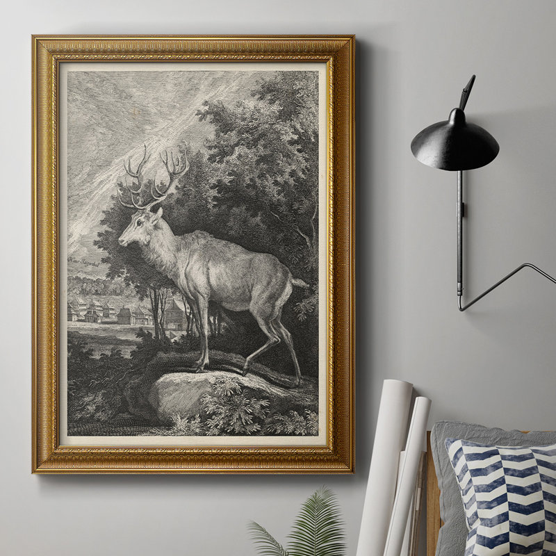 Woodland Deer II - peinture sur toile encadrée, L 16 po x H 20 po