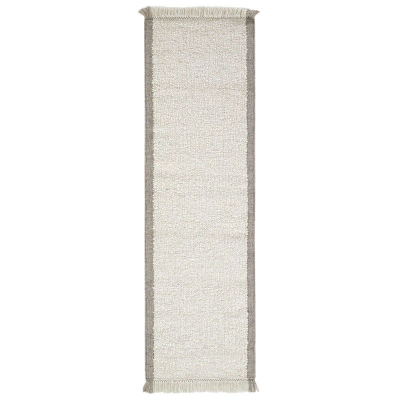 Flatweave Wool/Cotton Area Rug in Ivory, Rectangle 2' x 3'