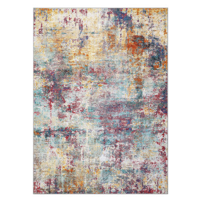Floral Area Rug Modern Washable Rug Stain Resistant Non Slip Non Shedding Carpet For Home Decor