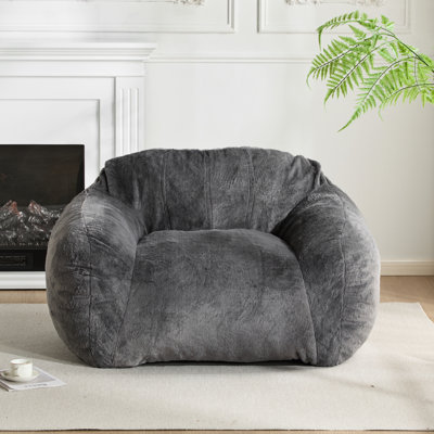 Fauteuil à billes gris en fausse fourrure, mousse déchiquetée pour des sièges de soutien dans différents cas d'utilisation et cruauté