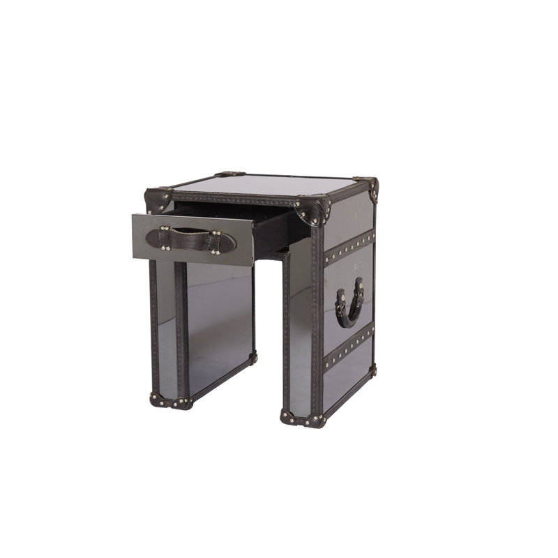 Nucia Sled End Table, Black STamara