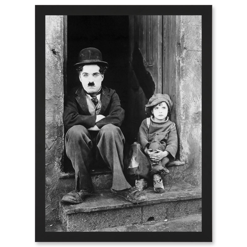 Charlie Chaplin The Kid Photo Silent Movie Still - Single Picture Frame Painting