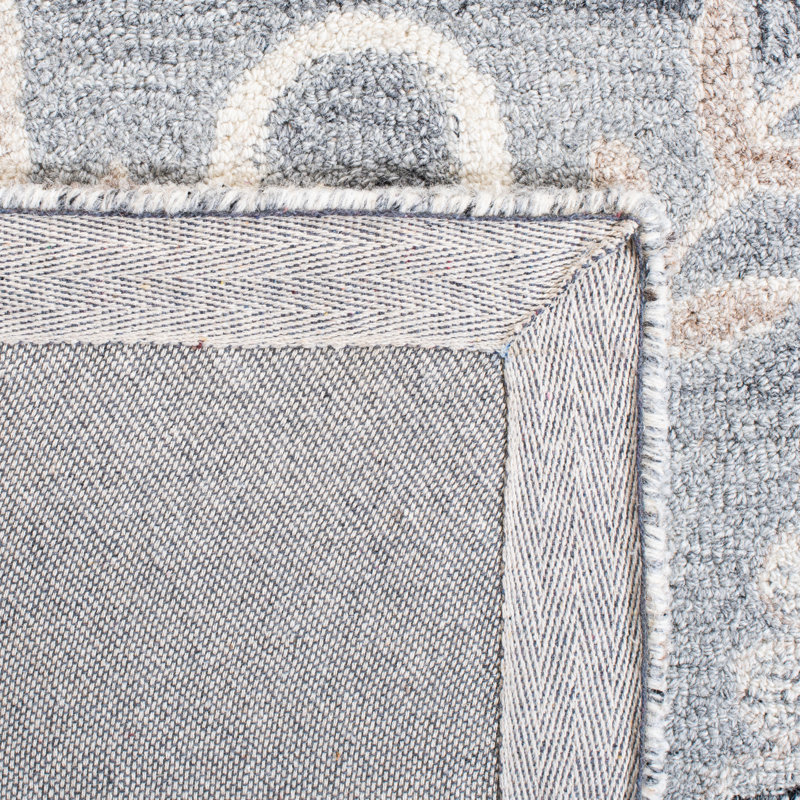 Roussel Hand Tufted Wool And Cotton With Latex Floral Rug, Rectangle 8' x 10'