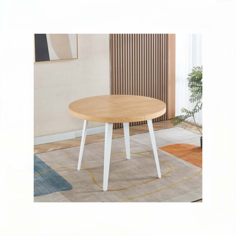 Extendable Dining Table, Oak/White