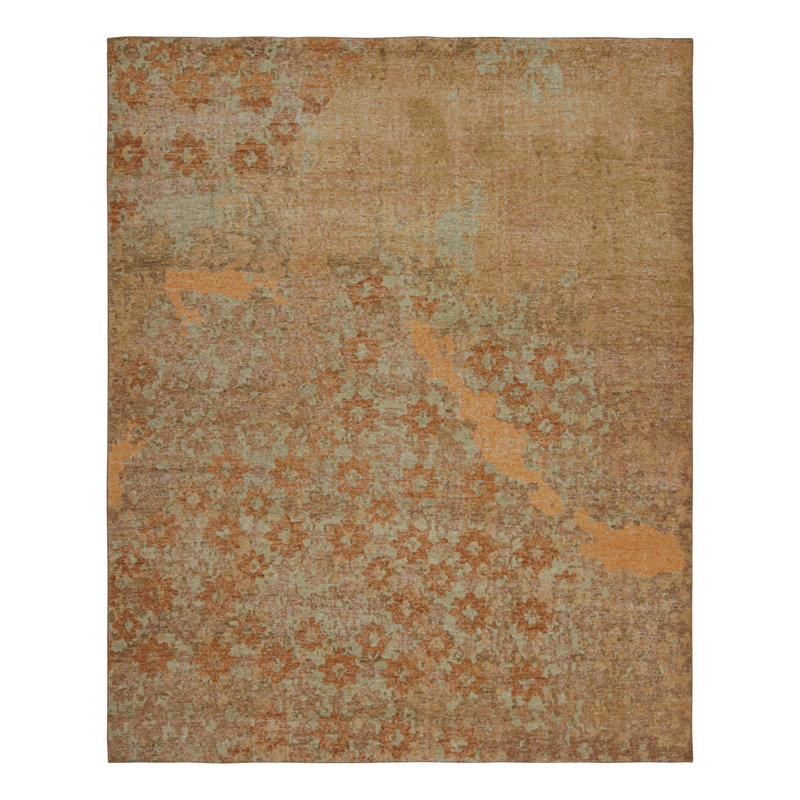 Distressed Homage Hand Knotted Wool Animal Print Area Rug, Rectangle 15' x 24'