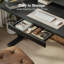 Bureau électrique à hauteur réglable avec tablette de rangement, bureau debout avec 3 tiroirs pour le bureau personnel-100984484-100984481