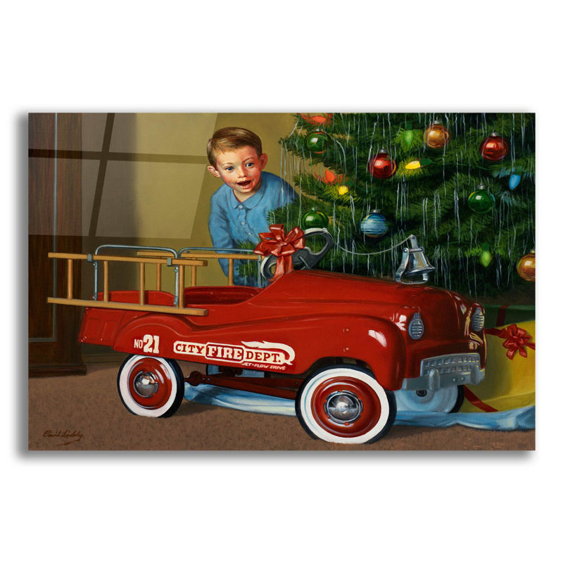 1950 1950 Murray Fire Truck par David Lindsley - reproduction non encadrée, H 12 po x l 16 po x P 0,2 po