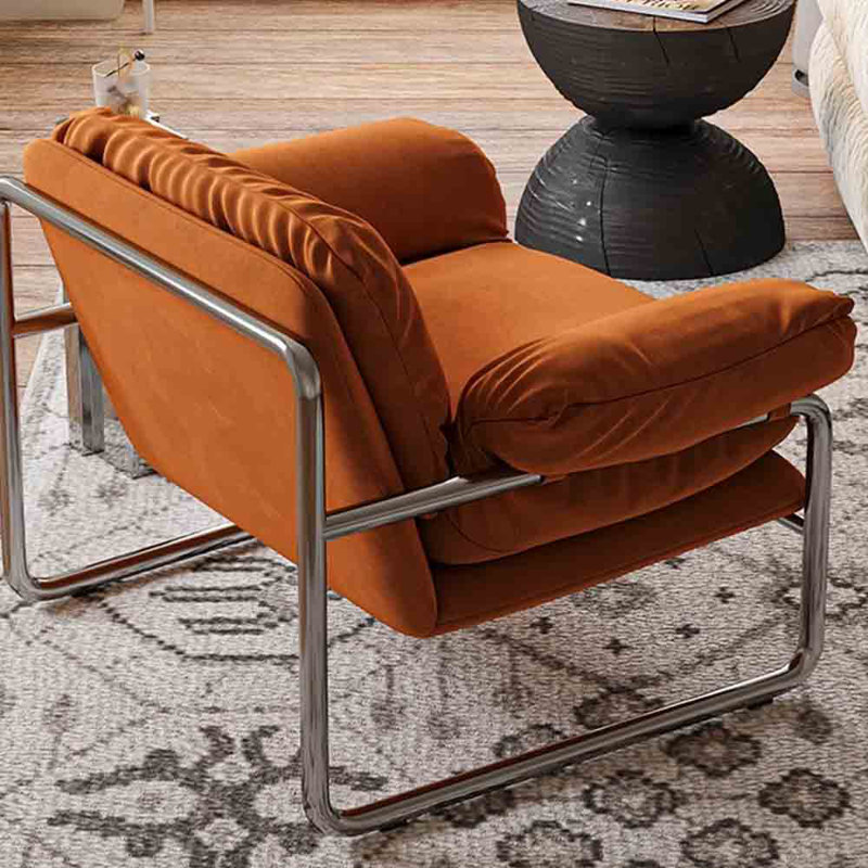 Chaise de loisirs rétro en acier inoxydable., Marron foncé