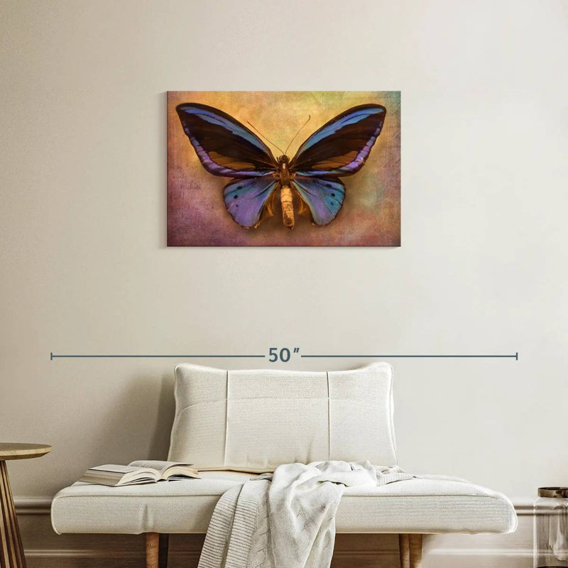 Brampt papillon mauve, H 20 po x l 30 po