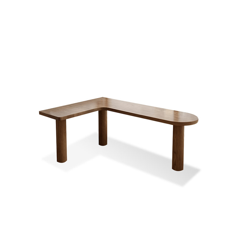 Solid wood corner desk L-shaped, H 29,53 po x l 62,99 po x P 47,24 po, Retour à gauche