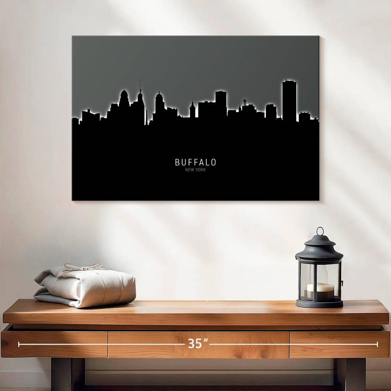 Buffalo New York Skyline VI, H 20 po x l 30 po