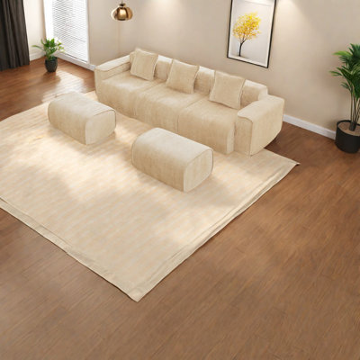 Canapés modulaires en velours confortables, canapé moderne en forme de U avec sièges spacieux pour la maison