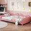 Lit de jour double rembourré en tissu sherpa avec dossier en forme de nuage, sans sommier tapissier, rose-104572557-104572559