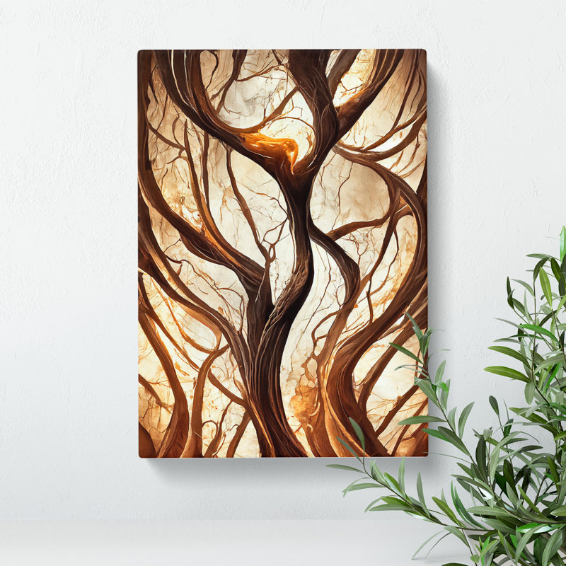 Abstract Autumn Tree No.1 - Wrapped Canvas Print, 50cm H x 35cm W x 3cm D