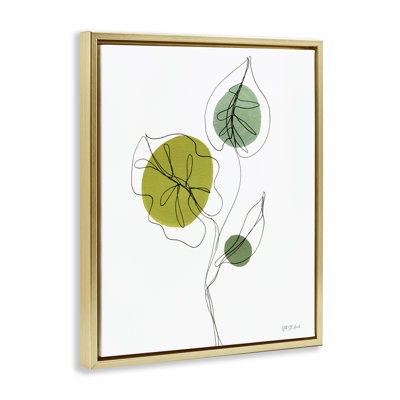 «Leafy Garden Delight», art mural encadré sur toile flottante par yvette
