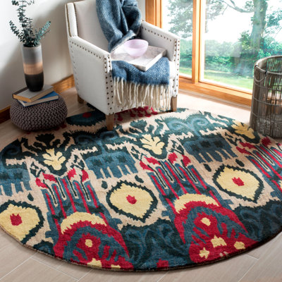 Kline Ikat Hand Tufted Wool Ikat Rug