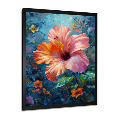 Rose, vert, tropical, oasis, hibiscus - Hibiscus, impression d'art mural