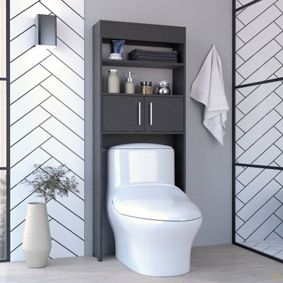 Armoire au-dessus de la toilette 63H ", deux tablettes, porte double