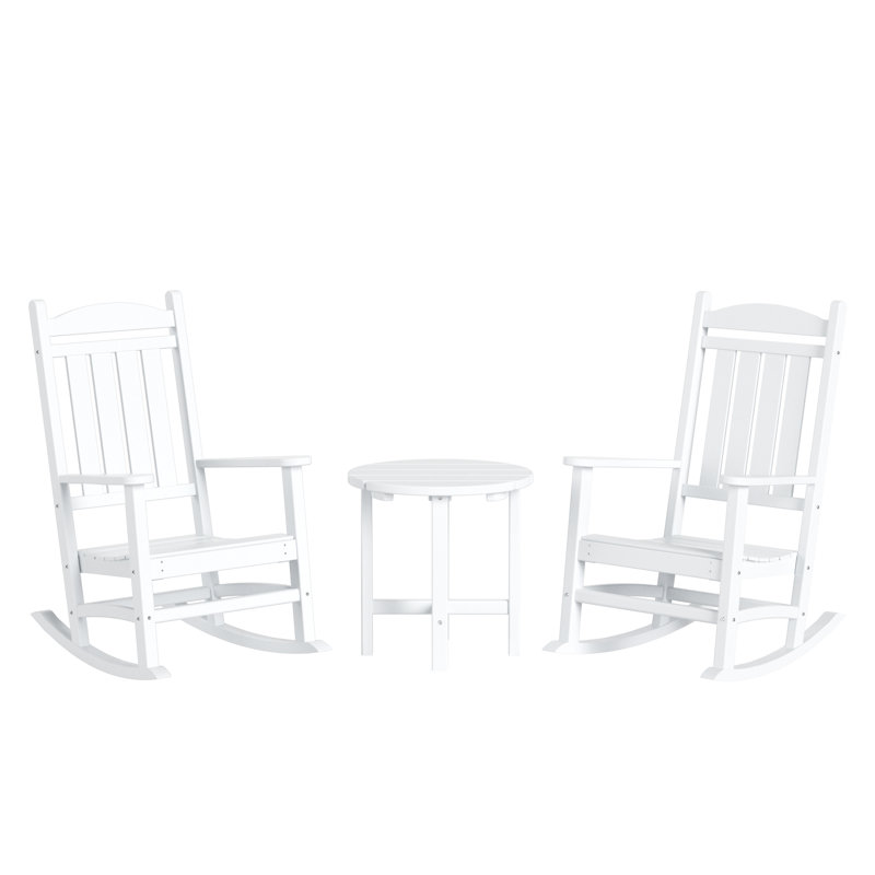 Chaise berçante d'extérieur en plastique Laguna, Blanc