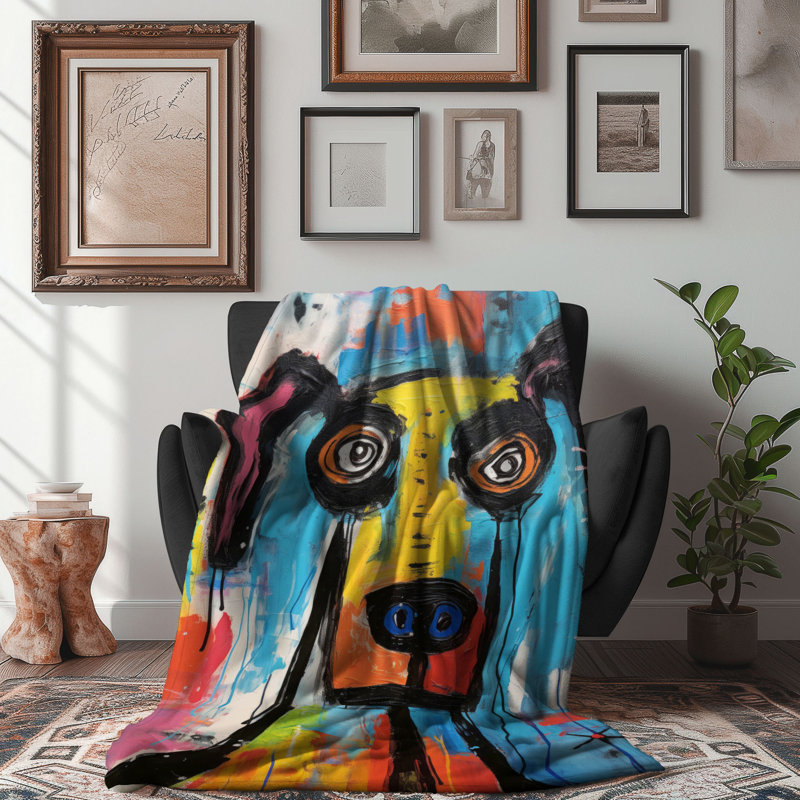 Animal Cubism - 1 pièce Sherpa Premium, Grand lit
