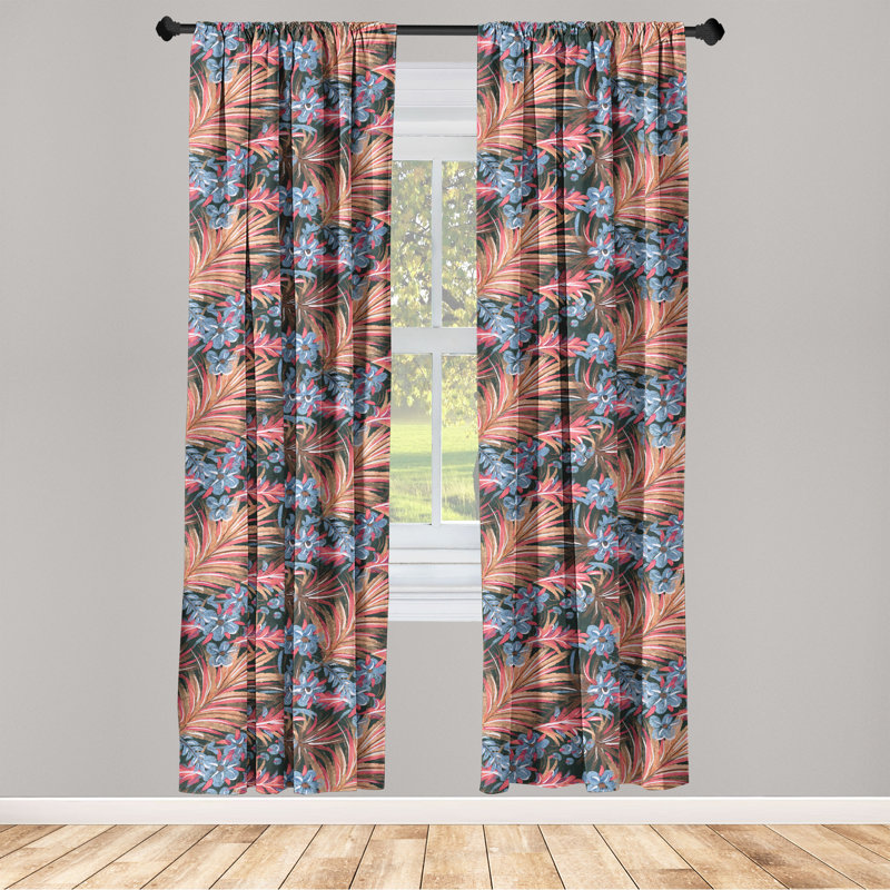 Semi Sheer Curtain Pair, 56" W x 63" L