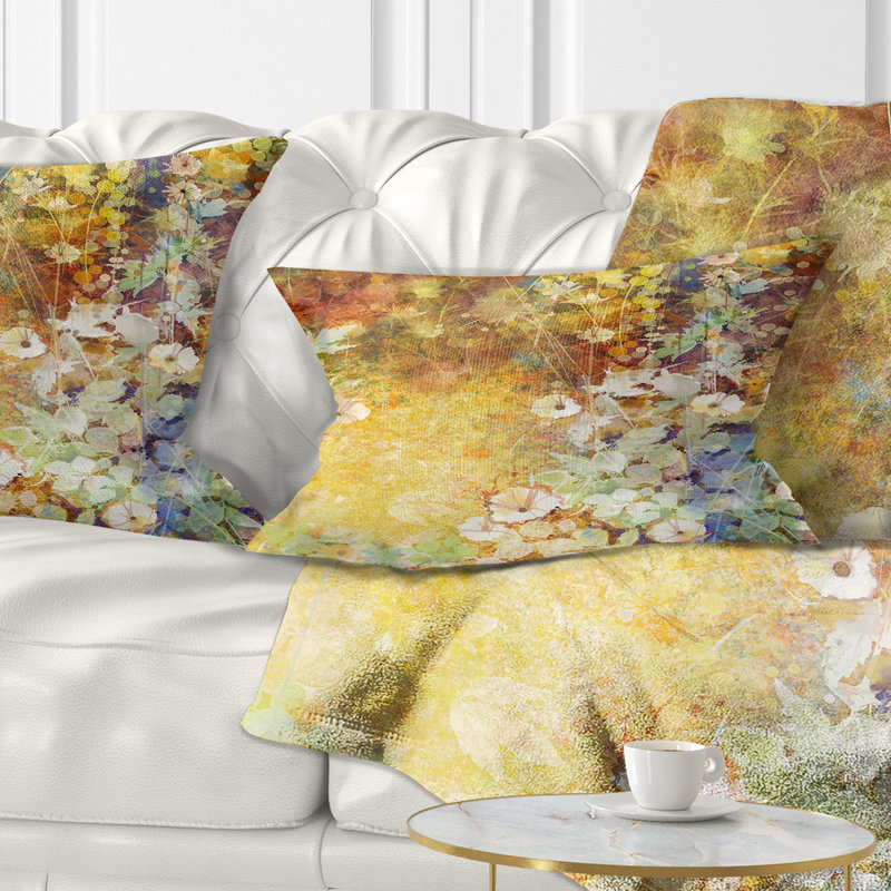 Floral Throw Pillow Design Art