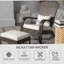 Chaise Adirondack de patio en osier avec repose-pieds, siège d'extérieur confortable avec coussins pour terrasse et jardin, haut dossier, grand siège et accoudoirs, blanc crème-151508042