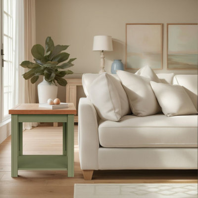Table d'appoint avec tablette de rangement ouverte