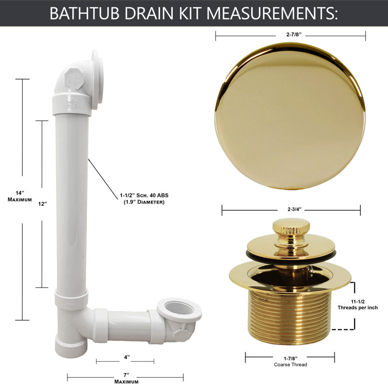 Drain de baignoire Illusionary, Laiton poli