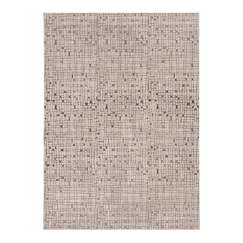 8' X 11' Gray And Black Abstract Area Rug