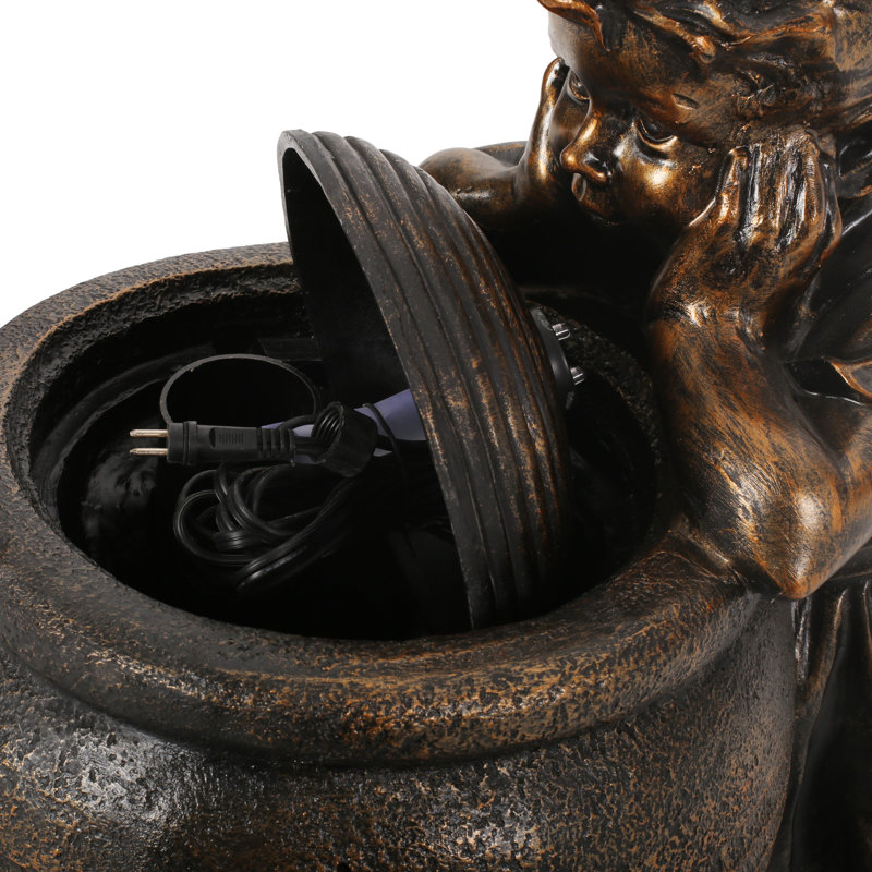 Esperanza Weather Resistant Floor Fountain with Light