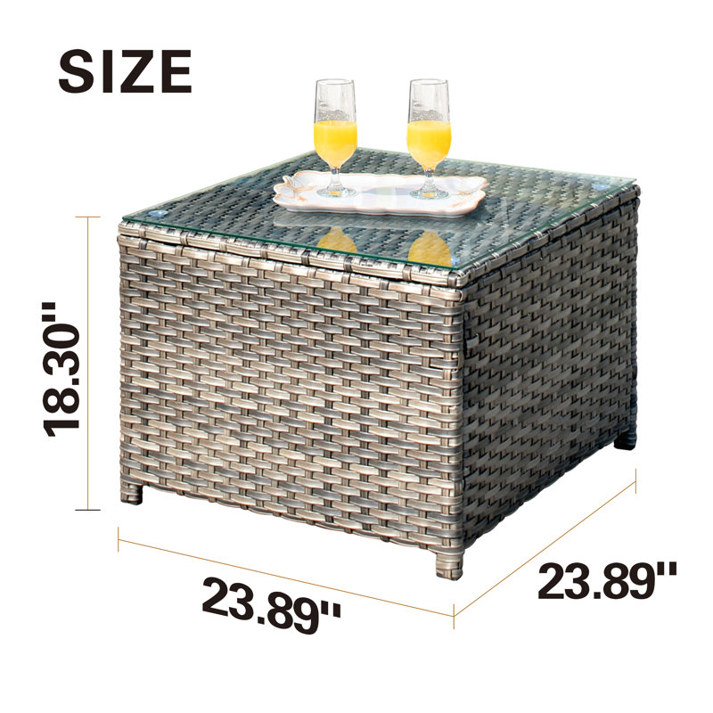 Table basse d'extérieur Grano, Gris