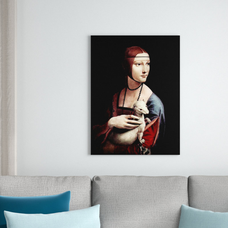 Lady With An Ermine by Leonardo Da Vinci - Wrapped Canvas Print