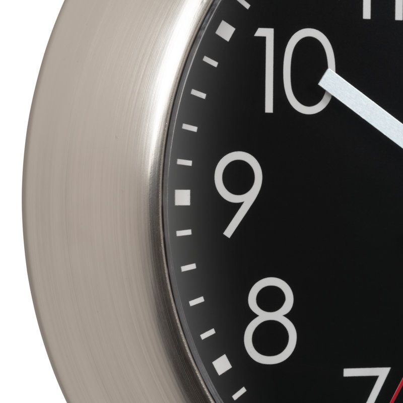 11" Silent Sweeping Metal Quartz Wall Clock
