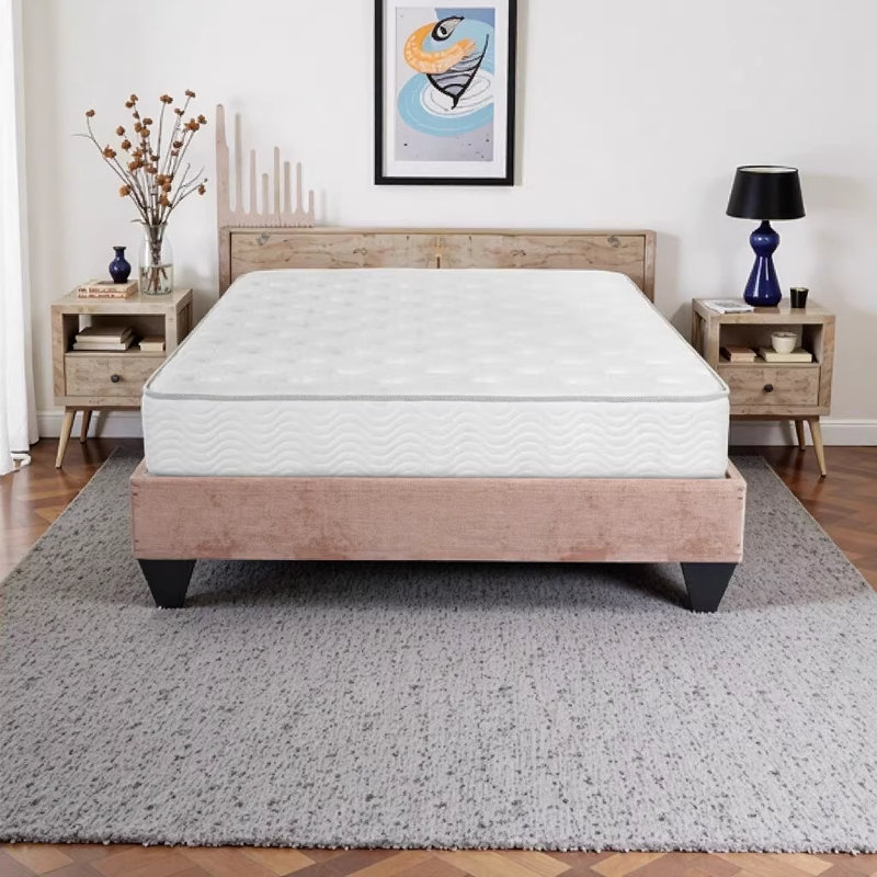 Grand matelas à ressorts ensachés 9 pouces dans une boîte, avec soulagement de la pression et faible transfert de mouvement, certifié CertiPUR-US, blanc