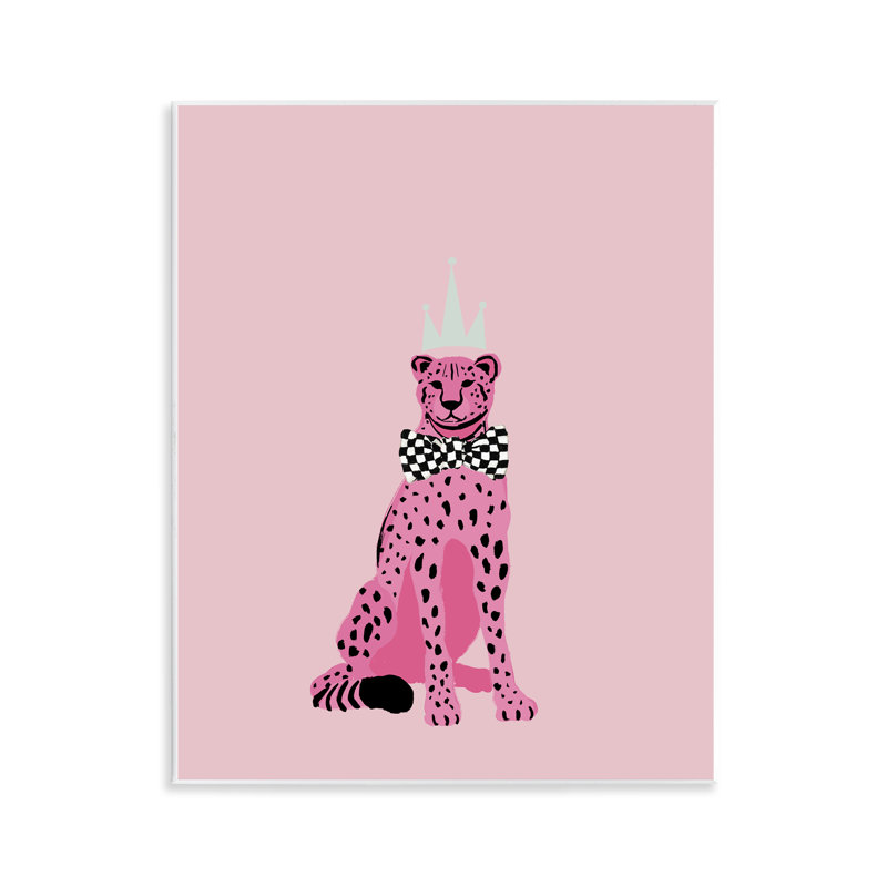 «Rose Cheetah King», art mural sur bois par Elizabeth Medley