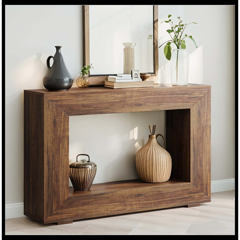 Table console, canapé d'entrée en bois rustique 47 po avec rangement Farmhouse, Brun rustique