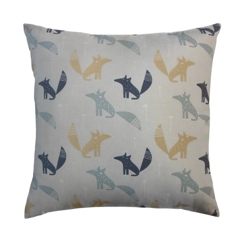 Coussin Maeryn, 24 po x 24 po, Beige / bleu, Coussin décoratif