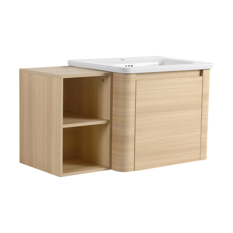 Meuble-lavabo mural avec lavabo en céramique blanche, 36"