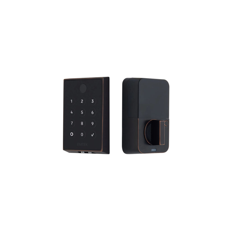 Emtek EMPowered 2 touches sans clé, avec Bluetooth et pêne dormant,, Bronze frotté à l'huile