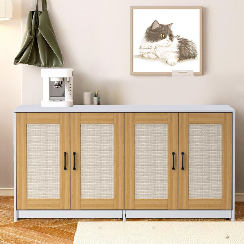 Cat Litter Box Enclosure, White