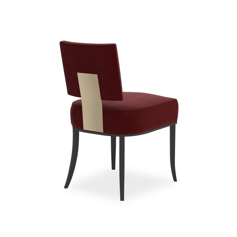 Caracole Classic Upholstered Dining Chair, Black/Gold, Red