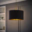 Reni 20cm H Cotton Drum Pendant Shade ( Spider ) in Black