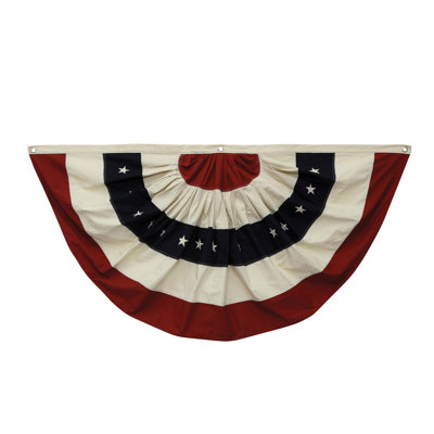 Fabric USA Flag Wall Décor in Half Circle Design with Reinforced Grommets