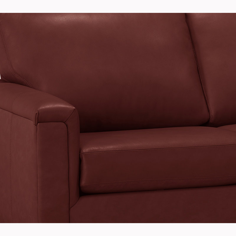 Platte Upholstered L-Shaped Sectional Right Hand Facing, Merlot Genuine Leather