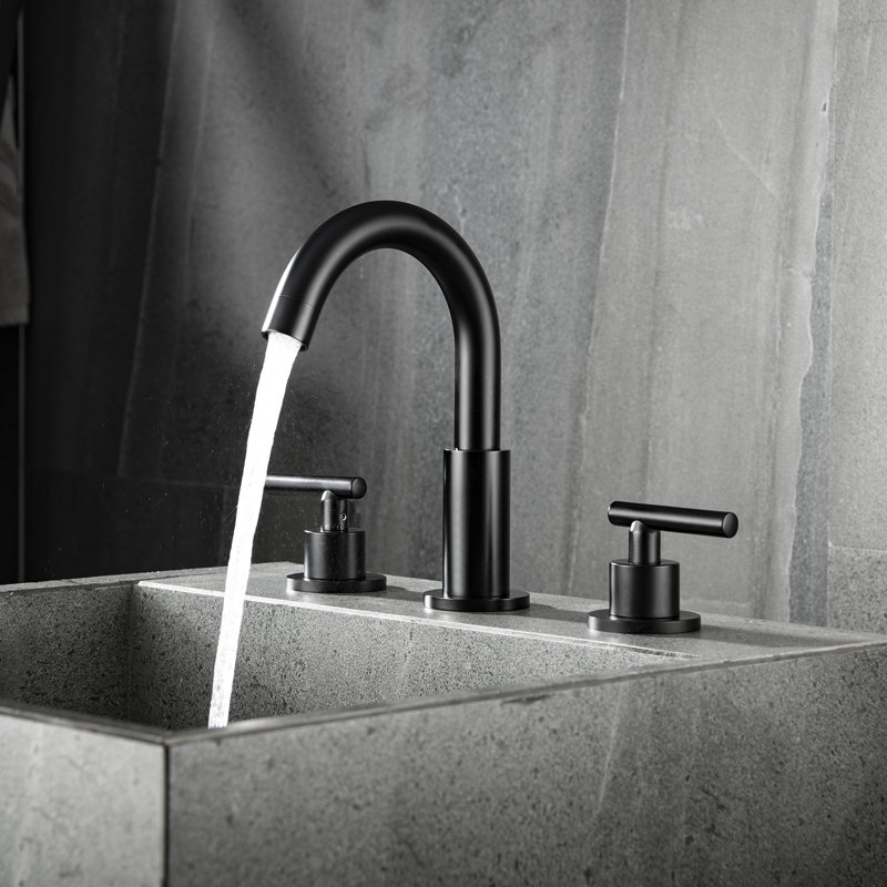 Widespread 2-handle Bathroom Faucet, Matte Black