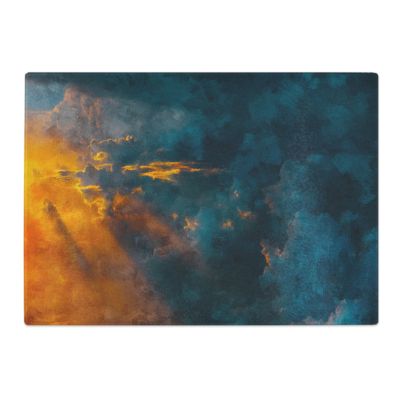 Tempered Glass Light Through the Clouds Chopping Board, 20 cm x 28.5 cm